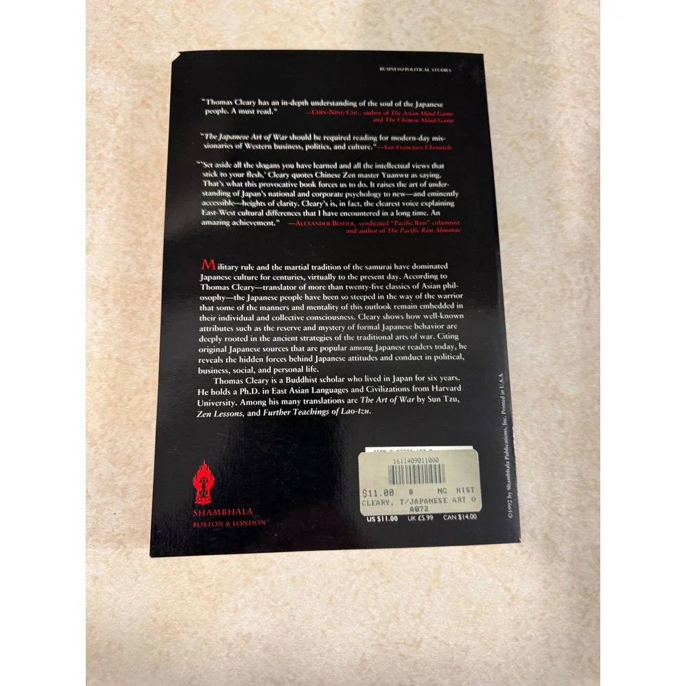 The Japanese Art of War Thomas Cleary Strategy Culture Samurai History Book